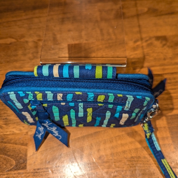 Vera Bradley Blue with Green Stripes Wallet Wristlet - Picture 3 of 9